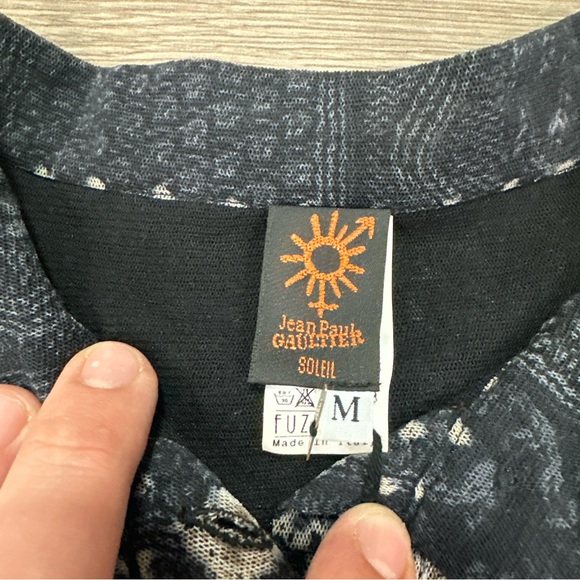 NWT Jean Paul Gaultier Soleil Gray Blue Mesh Sheer Dress Italian Made Sz Medium - Picture 11 of 13